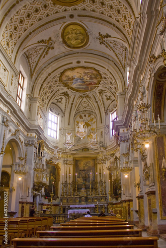 Interior of Church of Sant Orsola dei Negri in Palermo  Sicily  Italy