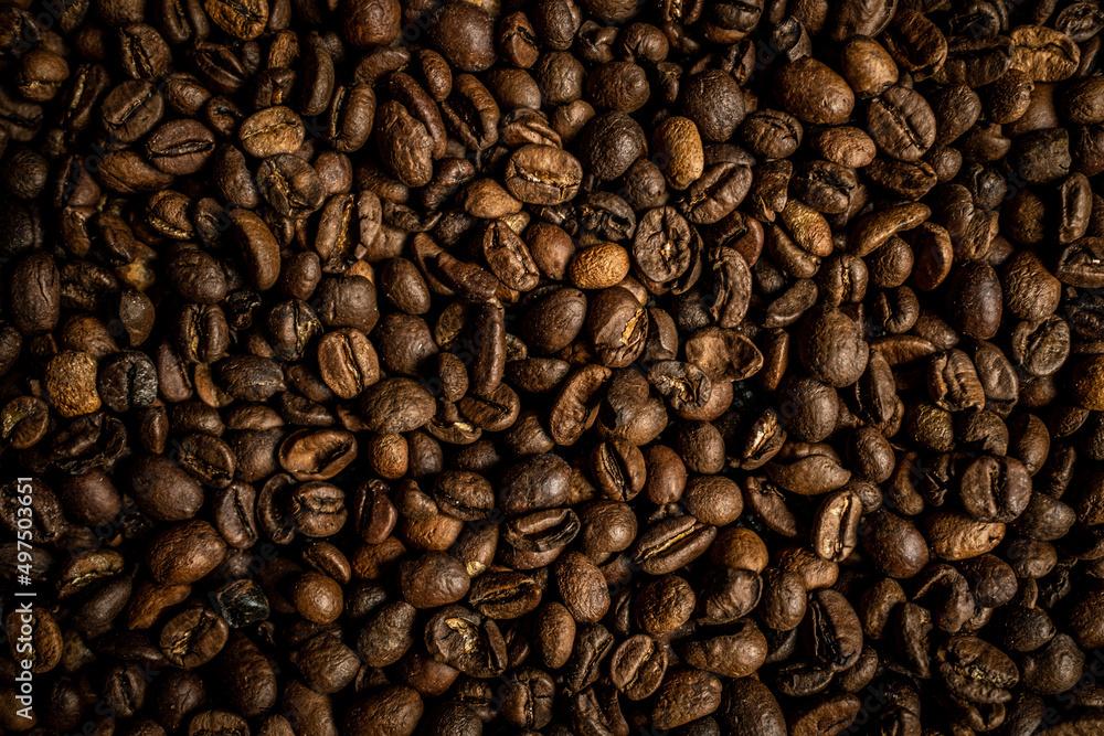 Fototapeta premium Closeup of roasted coffee beans