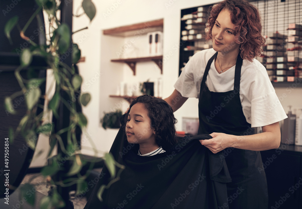 Do something youre passionate about. Shot of a little girl getting her hair done at the salon. Do something youre passionate about. Shot of a little girl getting her hair done at the salon.