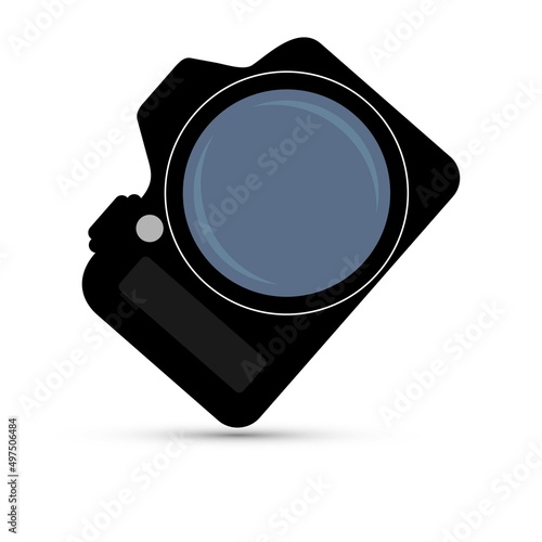 SLR photo camera vector on white background