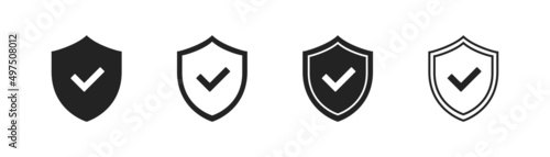 Shield, safety, privacy security vector icons. Protection icons set.