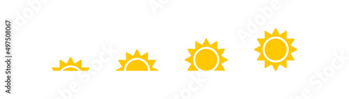 Icon with a sunrise level. Simple vector illustration.