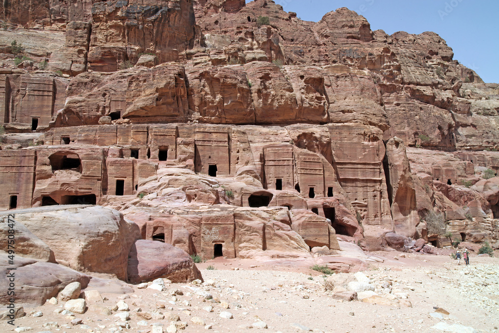 Tombs carved into the cliffs, Petra Jordan
