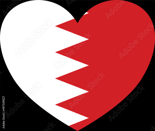 Bahrain  flag in heart shape isolated  on png or transparent  background,Symbols of Bahrain, template for banner,card,advertising ,promote, and business matching country poster, vector