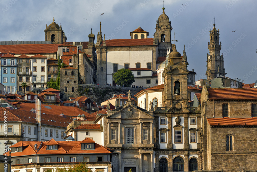 Church Venerável Ordem Terceira de São Francisco and the Clérigos tower in Porto, Portugal