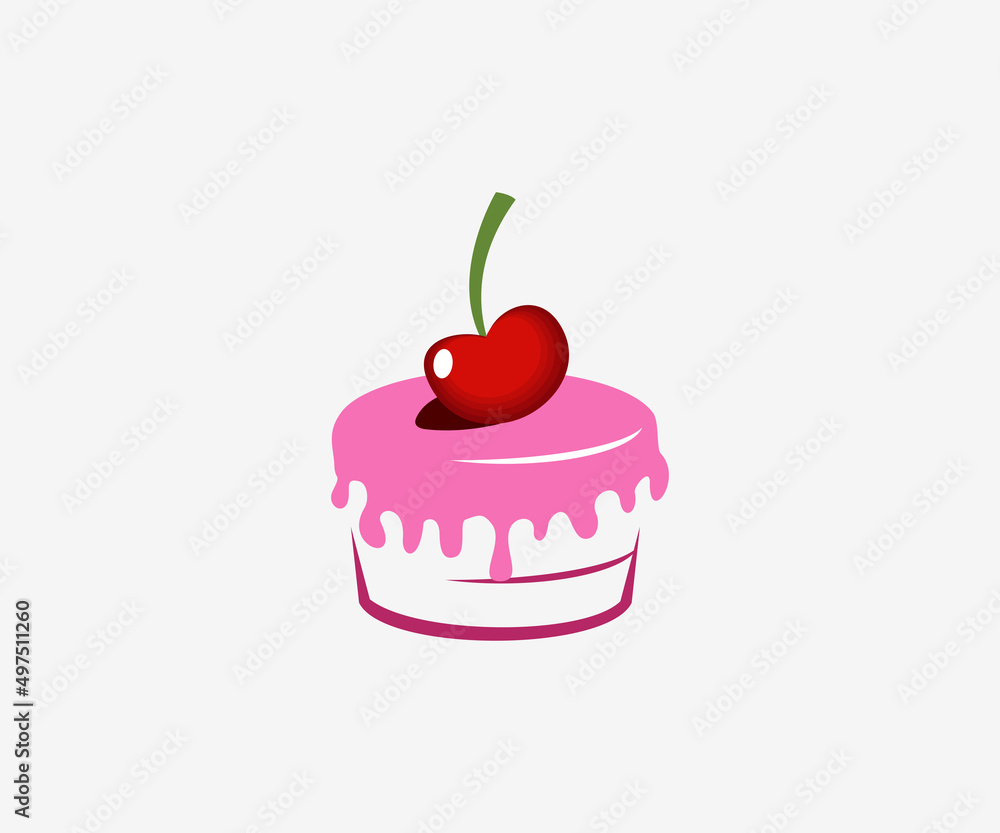 Cake logo design. Birthday cake vector. Happy birthday celebration on white background. Cake logo design. Birthday cake vector. Happy birthday celebration on white background.