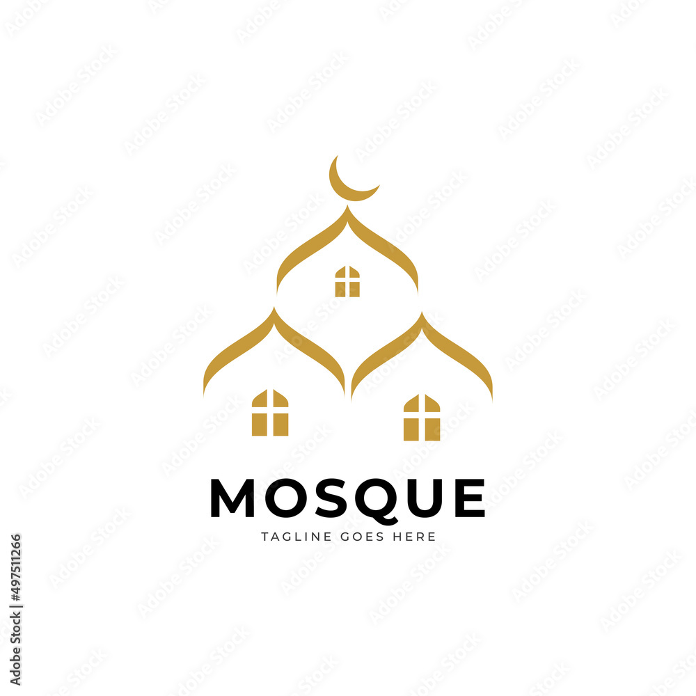 slam Mosque Logo Vector. Islamic Vector slam Mosque Logo Vector. Islamic Vector
