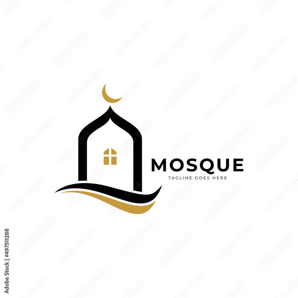 Fototapeta premium slam Mosque Logo Vector. Islamic Vector