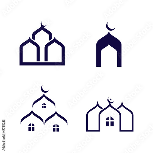 slam Mosque Logo Vector. Islamic Vector