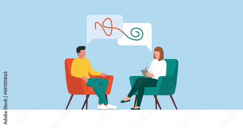 Psychologist and patient meeting during a therapy session Psychologist and patient meeting during a therapy session