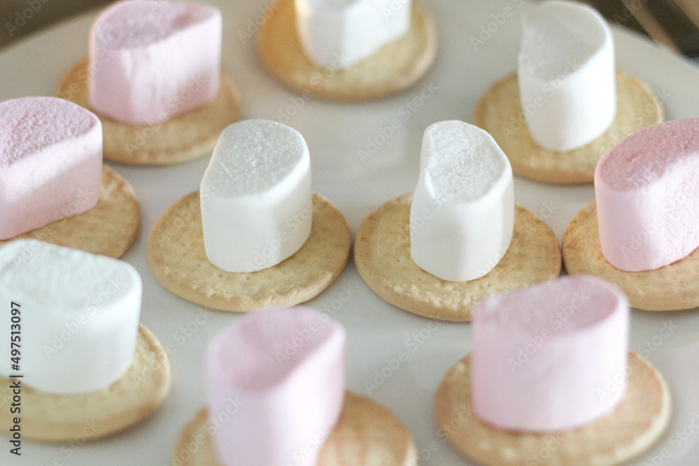 Biscuits with a marshmallow on top