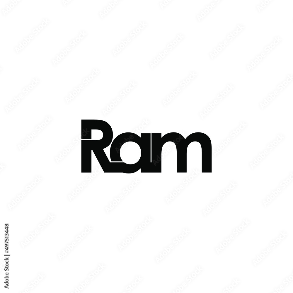 ram letter original monogram logo design