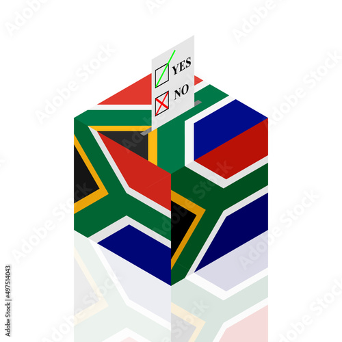 south africa ballot box. vector illustration