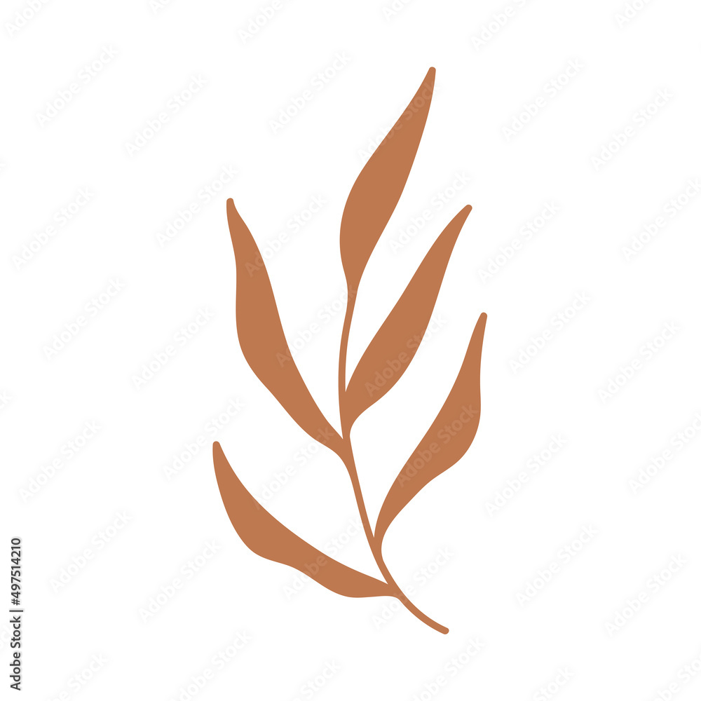 Fototapeta premium hand painted leaves for decoration in minimalist style