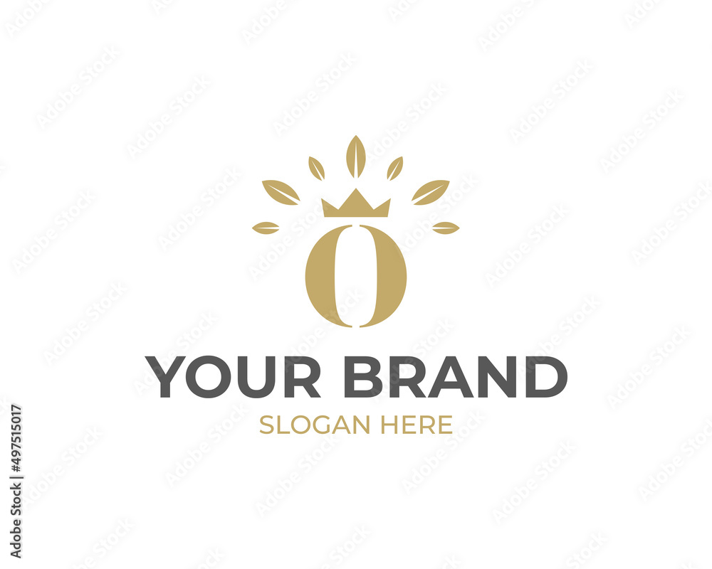 Fototapeta premium Initial letter O with leaf logo vector concept element, letter O logo with organic leaf