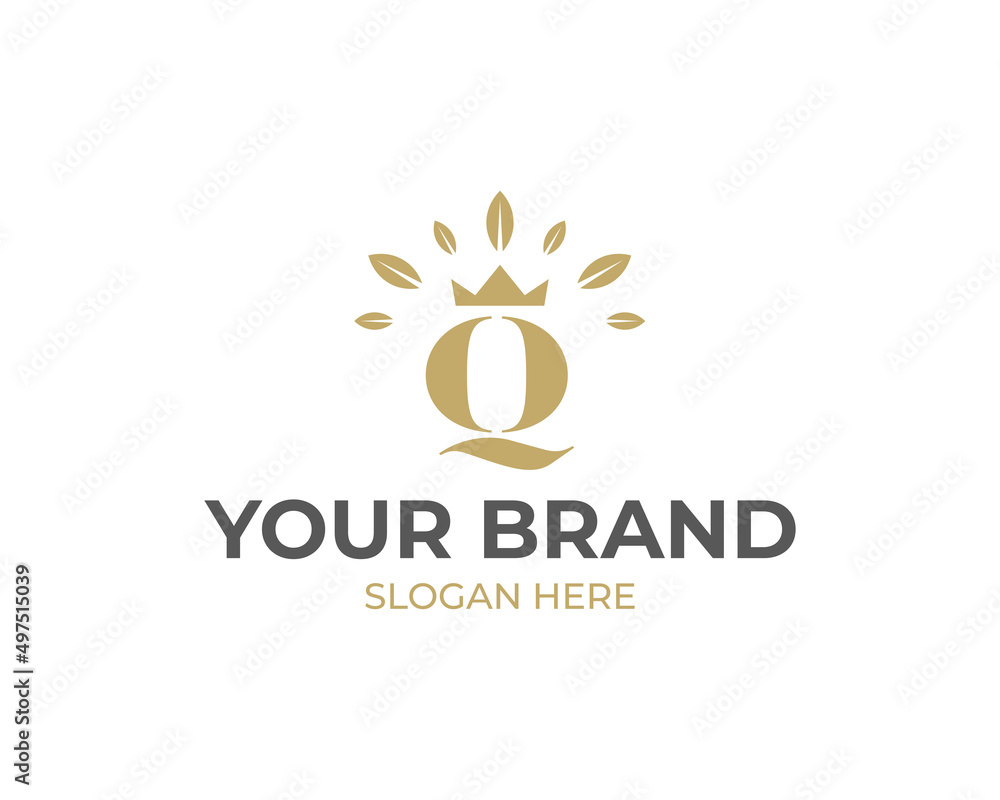 Initial letter Q with leaf logo vector concept element, letter Q logo with organic leaf Initial letter Q with leaf logo vector concept element, letter Q logo with organic leaf