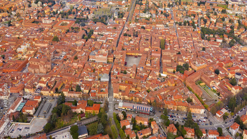 Принти на полотні Aerial view of the historic center of Imola, in Emilia-Romagna, Italy