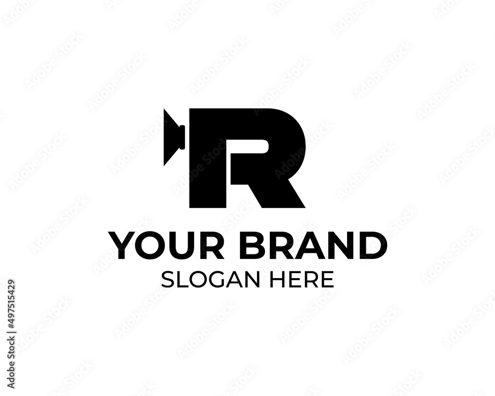 letter R video logo design vector template sign icon letter R video logo design vector template sign icon