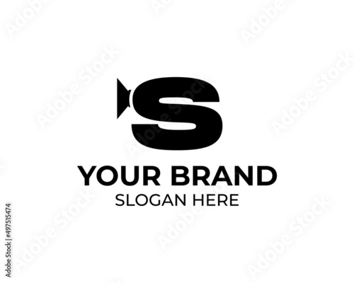letter S video logo design vector template sign icon