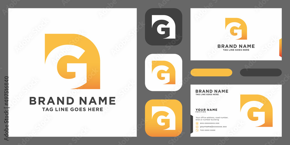 Initial Letter G Logo Design vector Template. Creative G Logo Design with business card design template Initial Letter G Logo Design vector Template. Creative G Logo Design with business card design template