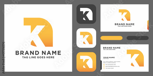 Initial Letter K Logo Design vector Template. Creative K Logo Design with business card design template