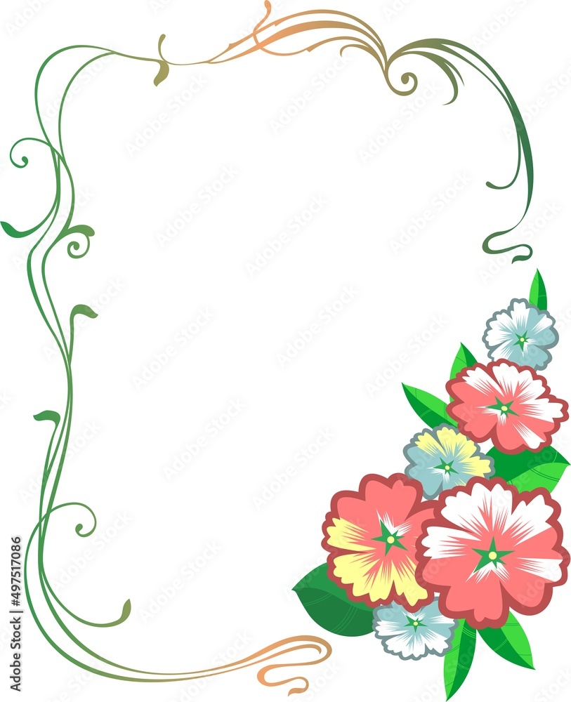 Floral decorative frame.
Floral original decorative frame illustration for design