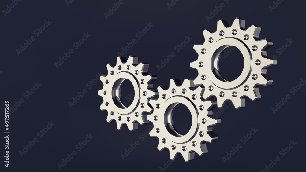 Abstract 3d metalic gears background