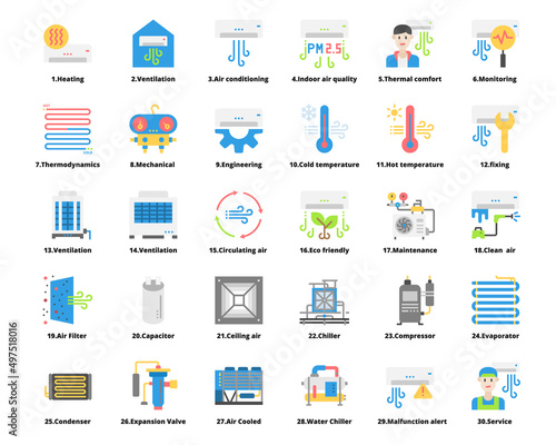 HVAC systems icon vector , air conditioning, indoor air quality,