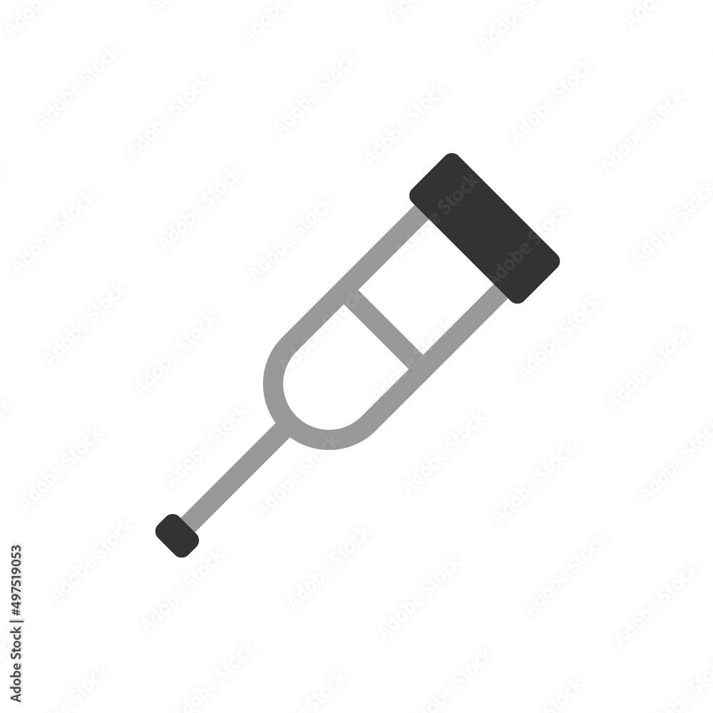 Crutch vector icon, Walking aid icon. Crutch vector icon, Walking aid icon.