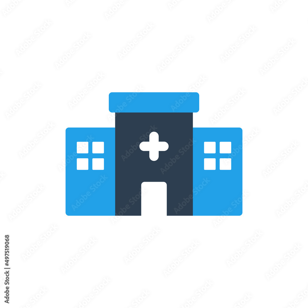 Obraz premium Hospital vector icon, Vector and Illustration.