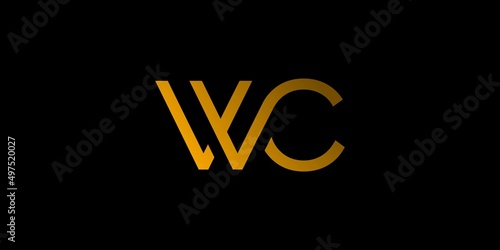 Unique and modern WC initials logo design