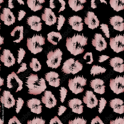 Leopard print pattern. Repeating seamless vector animal background.