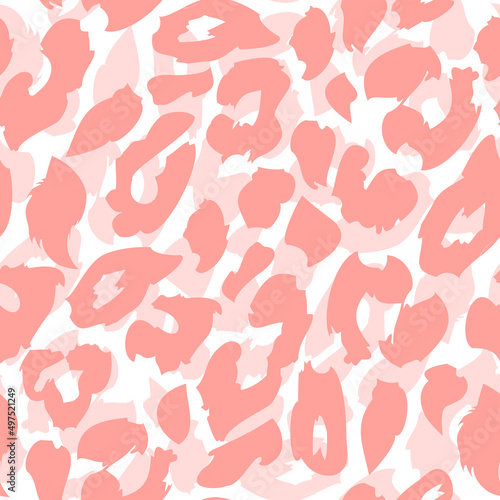 Leopard print pattern. Repeating seamless vector animal background.