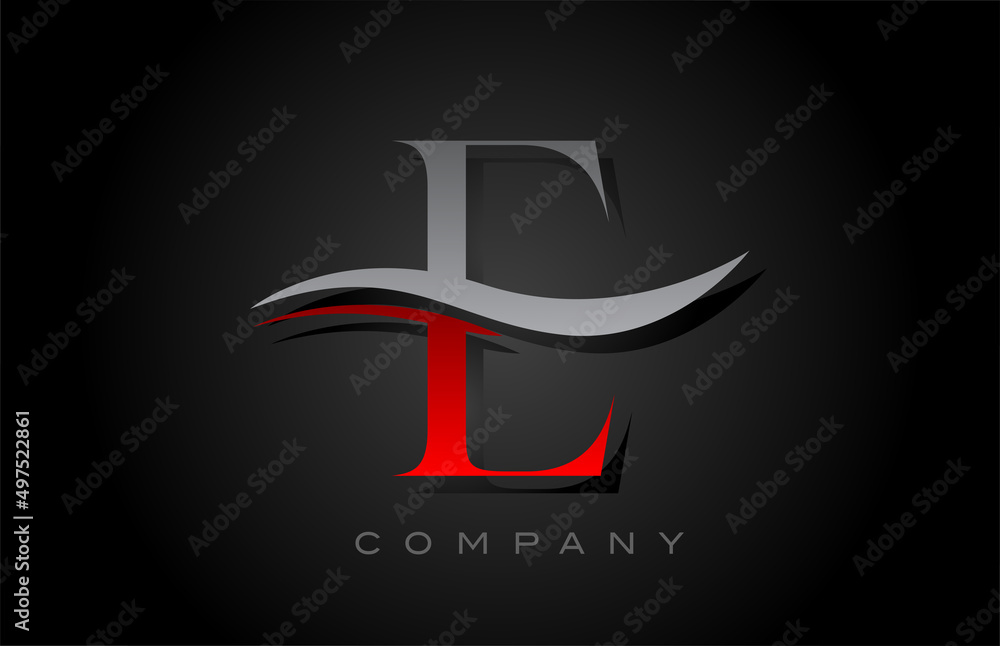 red and grey E alphabet letter logo design. Creative icon template for company and business red and grey E alphabet letter logo design. Creative icon template for company and business