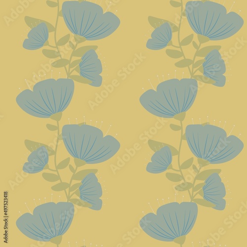 Floral seamless leaves branches pattern for fabrics and packaging and gifts and linens and kids and wrapping paper