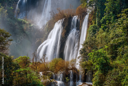 Thi lo su Waterfall beautiful waterfall in deep in rain forest Tak province  Thailand 