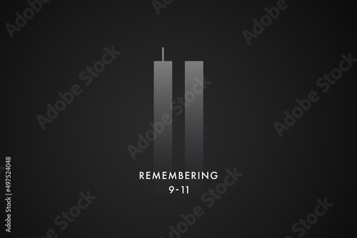 9 11 or September 11 memorial illustration. Remember Patriot Day. We will never forget the terrorist attacks of 2001