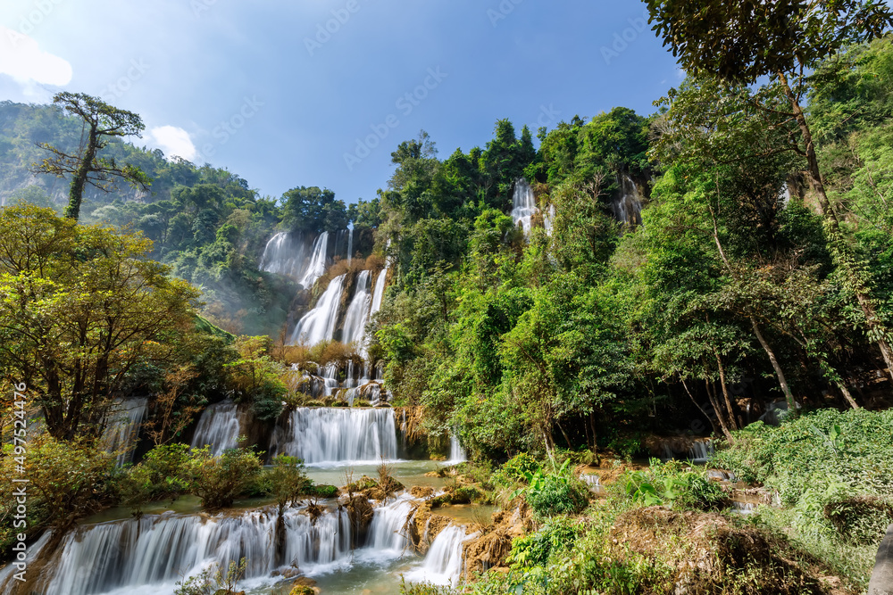 Thi lo su Waterfall,beautiful waterfall in deep in rain forest,Tak province, Thailand,