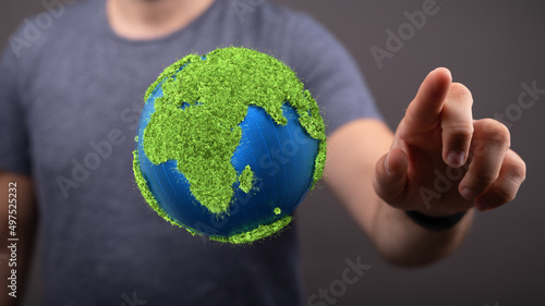 Green 3D Planet Concept, re...