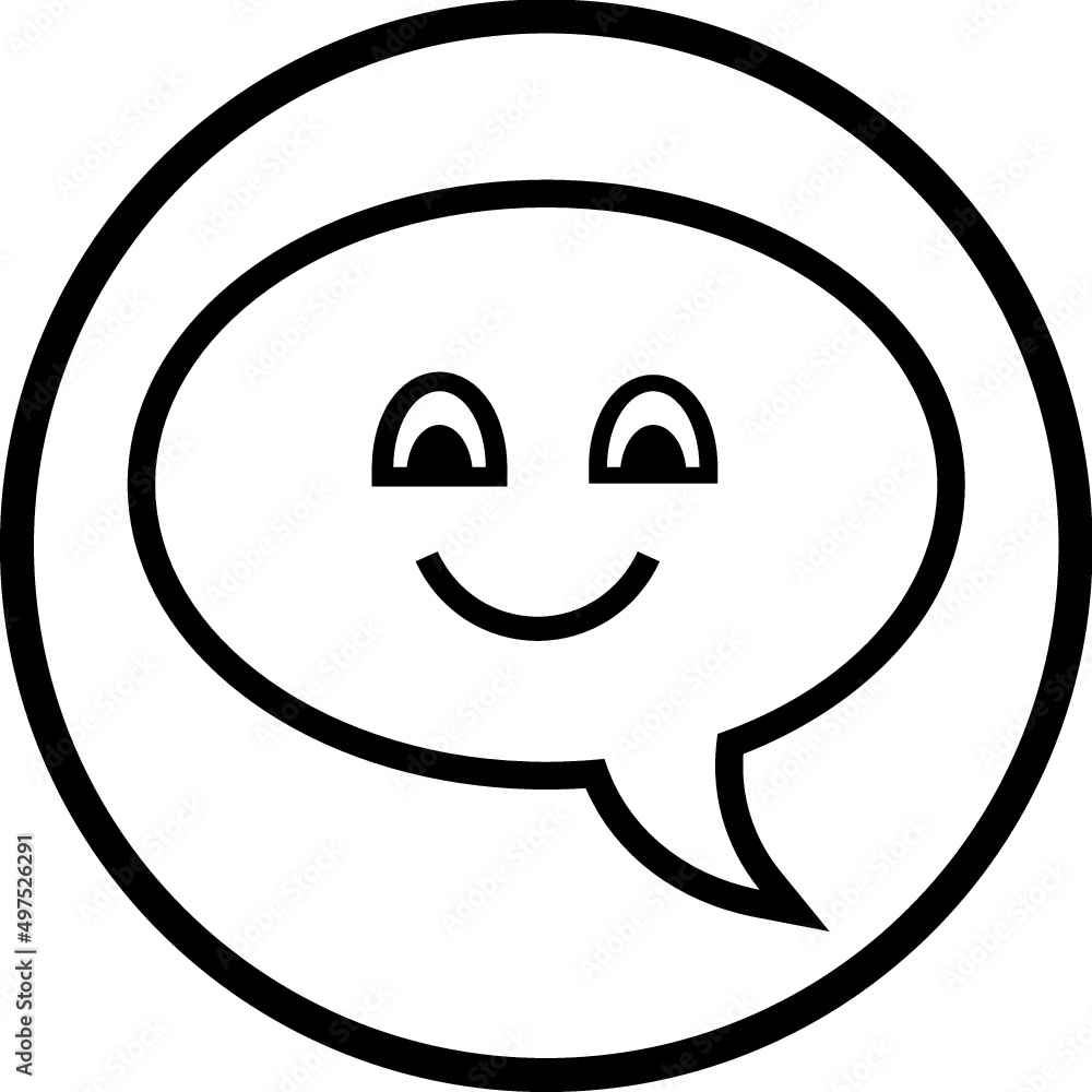 Speech bubble smiley funny icon Speech bubble smiley funny icon