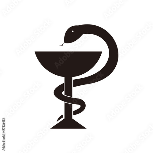Pharmacy symbol medical snake and cup