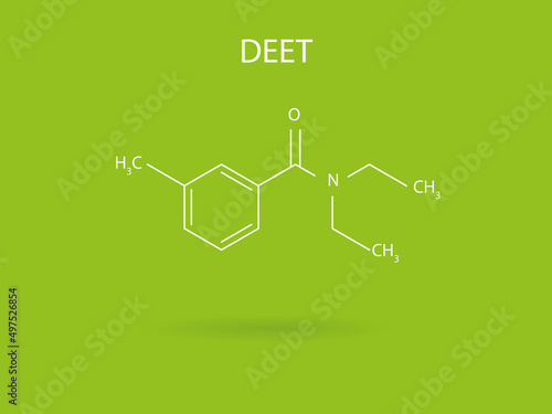Chemical structure of deet, used for the prevention of tick-borne Lyme disease.