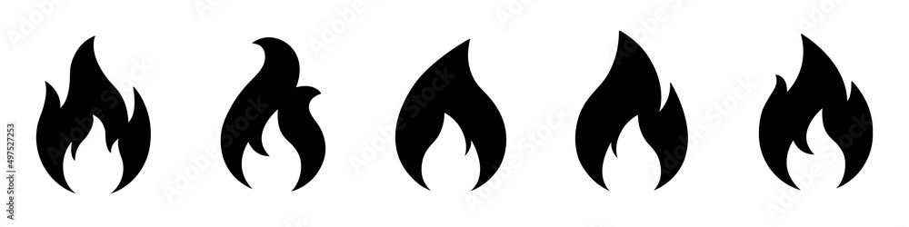Fire Icon. Flame Symbol, Vector Illustration Fire Icon. Flame Symbol, Vector Illustration