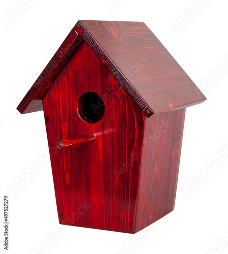 Print op canvas Wooden birdhouse made by hand