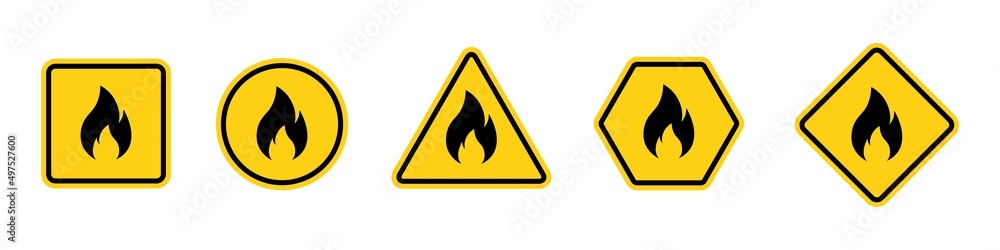 Fire Warning Icon Vector Illustration Fire Warning Icon Vector Illustration
