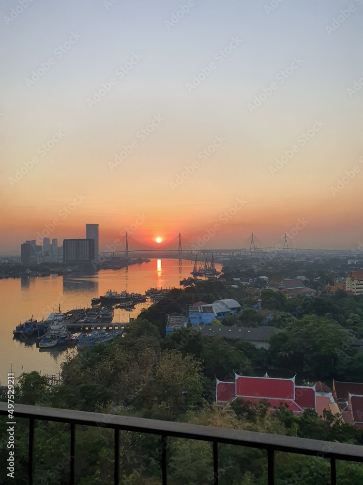 Chao Phaya River Sunset Bangkok