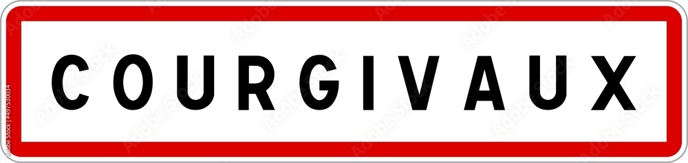 Panneau entrée ville agglomération Courgivaux / Town entrance sign Courgivaux