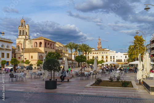 Ecija, Spain, March 9, 2022. Square of Spain in the Andalusian city of Ecija, province of Seville. photo