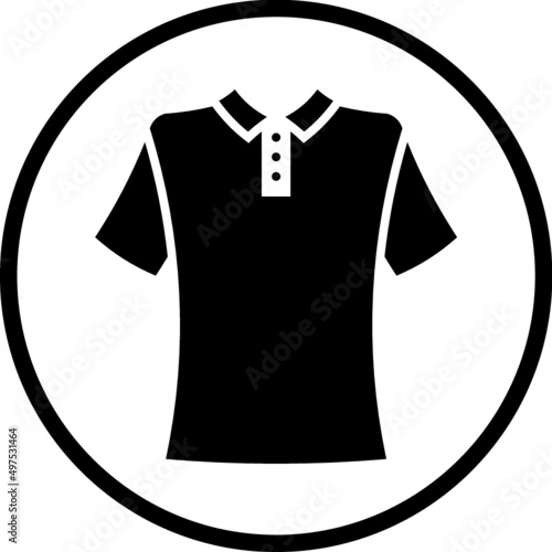 Mens polo shirt. Men's fashion. Garment store logo or signage. Vector icon isolated