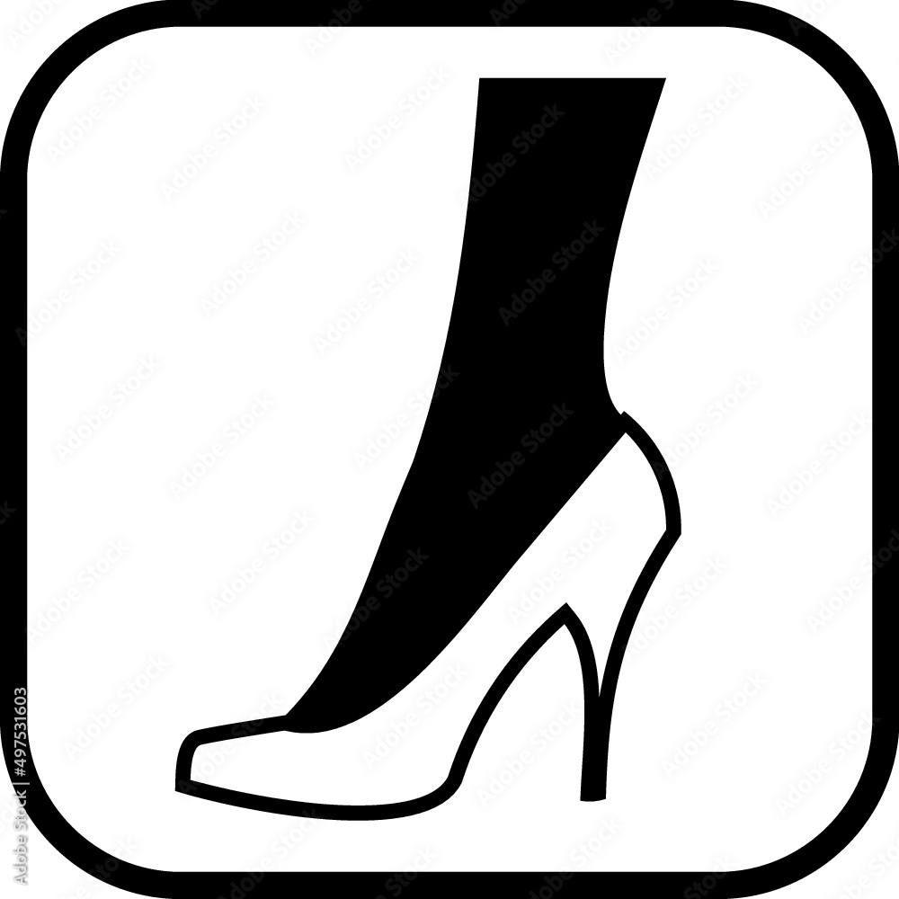 Woman's foot in a high heel shoe. Vector icon isolated Woman's foot in a high heel shoe. Vector icon isolated